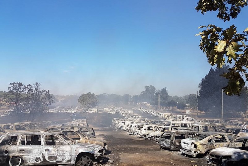 422 cars burned down at a music festival parking lot