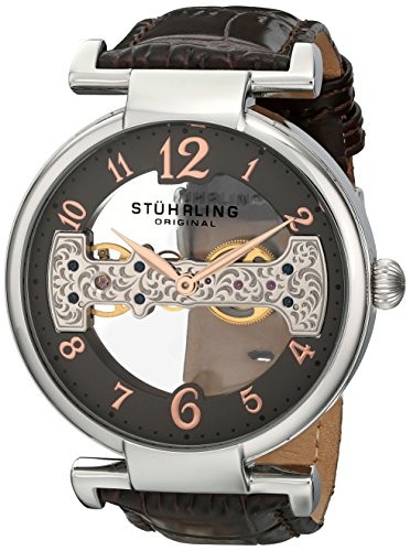 (VIDEO Review) Stuhrling Original Men's 667.02 Legacy Mechanical Bridge Skeleton Brown Watch