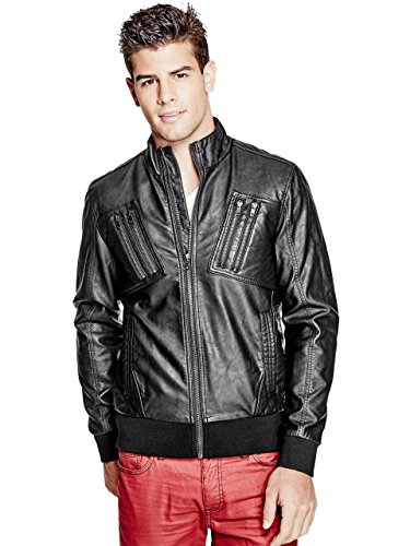 g by guess men's leather jacket