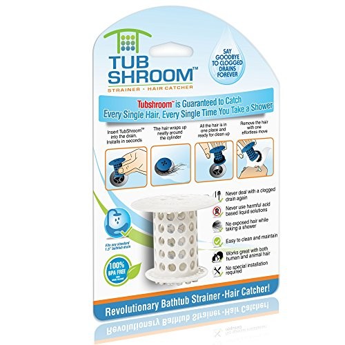 (VIDEO Review) TubShroom The Revolutionary Tub Drain Protector Hair Catcher/Strainer/Snare, White