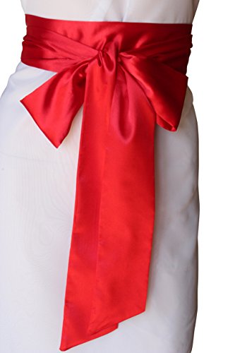 red satin sash belt