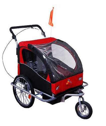 Aosom 2 in 1 double child bike cheap trailer and stroller