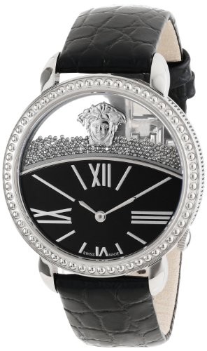 (VIDEO Review) Versace Women's 93Q99BD008 S009 Krios Round Stainless Steel Micro Spheres Black Leather Watch