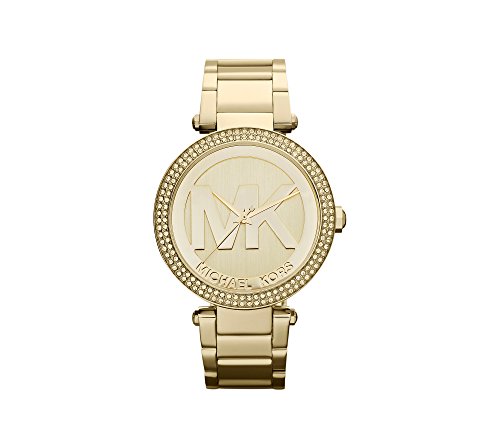 (VIDEO Review) Michael Kors Goldtone Parker Watch with MK Logo on Dial ...