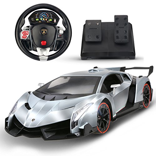lamborghini remote control car with steering wheel and pedal