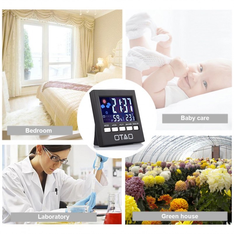 (VIDEO Review) Otao Indoor Thermometer Hygrometer Humidity Monitor Backlight Digital Temperature Gauge Humidity Meter with Cloc