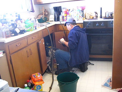 Plumber at work