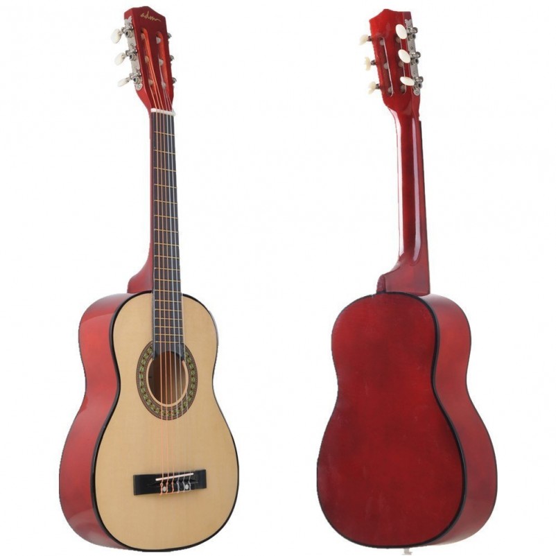 ADM 30 Inch Beginner Acoustic Classical Guitar with Carrying Bag & Accessories, Natural Gloss