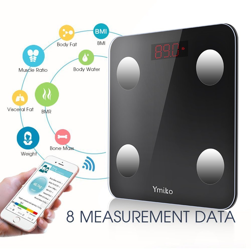 Review Bluetooth Body Fat Scale Ymiko Smart Digital Body